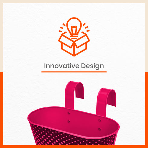 DIA Hanging Metal Pot Holders / Planters for Home / Balcony / Garden | Pink